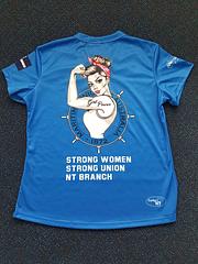 NT MUA Womens Shirts - Blue - NT MUA Womens Shirts – BlueStrong Women!Strong Union!Australian MadeLocally printed in the NT