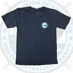 MUA SA Snake Shirt - Show that you're proudly MUA or a MUA supporter in our MUA SA designed, 100% Australian made and manufactured baby cotton shirts. They feature the MUA cobra on the back. Proud to be Union!
 
100% designed by the legends in the MUA SA Branch
100% Australian made and manufactured by Ethical Clothing Australia accredited Bluegum manufacturers
100% keeping you looking fresh