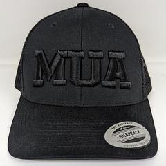 MUA BLACKOUT CAP - The MUA Blackout Trucker Cap is the perfect addition to your collection this Summer.

Official Flexfit Cap
Premium Mesh Panels
Snap Back for Adjustable Fit & Ultimate Comfort
3D MUA Embroided Logo
Aussie Made

See the entire Blackout Collection.